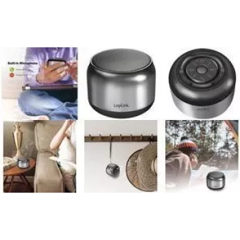 LogiLink SP0063H Bluetooth 5.1 TWS φορητό ηχείο, σκούρο γκρι/μαύρο, λειτουργία ανοιχτής ακρόασης, εμβέλεια 10 m