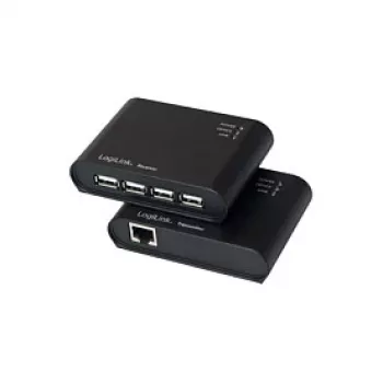 LogiLink USB 2.0 Cat.5 extender με 4-Port hub, 50 m, μαύρο