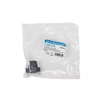 LOGILINK NP0098 ζεύκτης RJ45 με φλάντζα τοποθέτησης, 2x υποδοχή RJ45, Cat.5e UTP, μαύρο