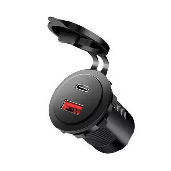 LogiLink PA0330 ενσωματωμένος φορτιστής USB αυτοκινήτου, USB-A + USB-C, 60 W, Power Delivery, μαύρο