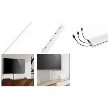 LogiLink Κανάλι καλωδίων αλουμινίου 1100x60x20 mm με κλείστρο και κλιπ, λευκό