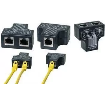 LogiLink RJ45 Port Doubler, T-Adapter, 1x υποδοχή RJ45 θηλυκή σε 2x υποδοχή RJ45 θηλυκή, 10/100 BaseT, μαύρο (MP0137)