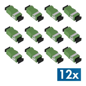 LogiLink FA01SC8 SC Simplex APC προσαρμογέας οπτικής ίνας, χωρίς φλάντζα, πράσινο, συσκευασία 12 τεμ.