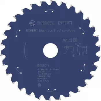Bosch EXPERT για ανοξείδωτο χάλυβα δίσκος πριονιού 136 x 20 mm, 30T (2608902132)