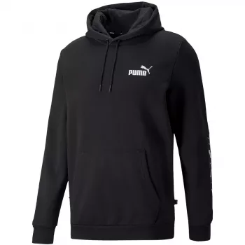 PUMA ESS+ Tape Hoodie FL μαύρο ανδρικό φούτερ με κουκούλα μέγεθος L