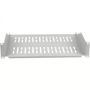 EFB ELEKTRONIK 19 inch 2U σταθερό ράφι, βάθος 400 mm, φόρτιση 22 kg, ανοιχτό γκρι RAL 7035