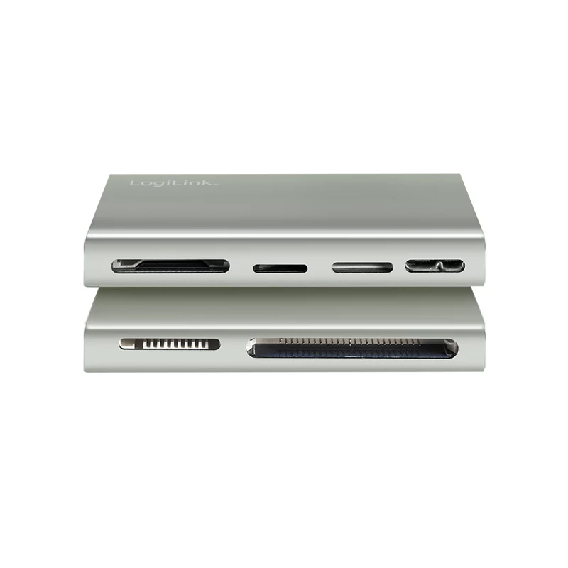 LogiLink USB 3.2 Gen1 5-in-1 αναγνώστης καρτών, μεταλλικό περίβλημα, ασημί