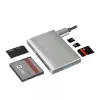 LogiLink USB 3.2 Gen1 5-in-1 αναγνώστης καρτών, μεταλλικό περίβλημα, ασημί