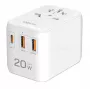 LogiLink PA0356 USB-A/C ταξιδιωτικός φορτιστής 20W GaN 3 θυρών λευκό