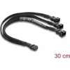 Delock Καλώδιο splitter ανεμιστήρα 1 x 4-Pin PWM θηλυκή σε 2 x 4-Pin PWM αρσενικό (το δεύτερο με 3 Pins) πλεκτό περίβλημα 30 cm Μαύρο