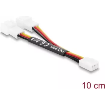 Delock Καλώδιο Y ανεμιστήρα 1 x 3-Pin θηλυκή σε 2 x 3-Pin αρσενικό 10 cm