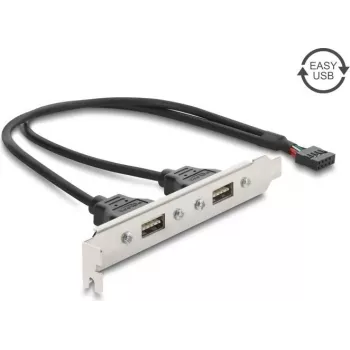 Delock Καλύπτρα υποδοχής USB 2.0 με 2 x EASY-USB Type-A θύρες