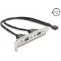 Delock Καλύπτρα υποδοχής USB 2.0 με 2 x EASY-USB Type-A θύρες