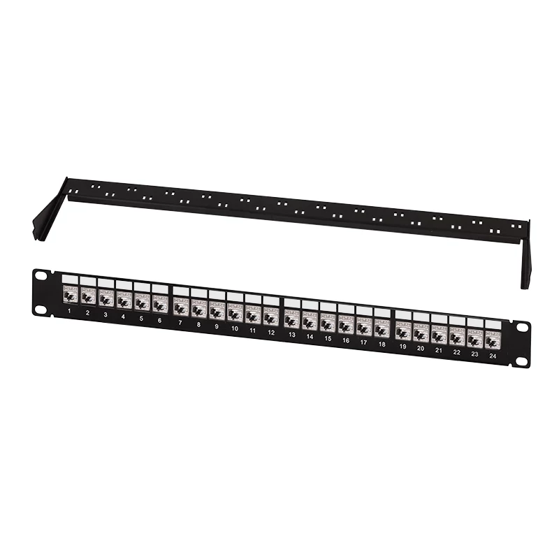 LogiLink Modular 24-Port Cat.6A Keystone Patch Panel, 19 ιντσών/1U, Μαύρο, EconLine