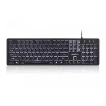 Perixx PERIBOARD-317 ενσύρματο πληκτρολόγιο με οπίσθιο φωτισμό, μαύρο, 105 πλήκτρα QWERTY, λευκό LED, USB
