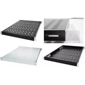 LogiLink ραφιέρα rack 19 ιντσών ρυθμιζόμενη 1U βάθους 350mm ανοιχτό γκρι SF0600G