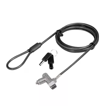 LogiLink NBS015 καθολική κλειδαριά ασφαλείας για notebooks, ultrabooks, MacBook Pro και tablets – γαλβανισμένο συρματόσχοινο, 2 m, μαύρο/ασημί