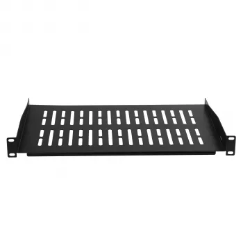 EFB Elektronik Ράφι rack 19 ιντσών 1U σταθερό, βάθος 350 mm, φόρτιση 10 kg, μαύρο RAL 9005