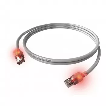 EasyLan DualBoot LED Καλώδιο patch RJ45 S/FTP Cat.6A (Class EA), βύσμα saCon, LSOH, Γκρι, 0,5 m