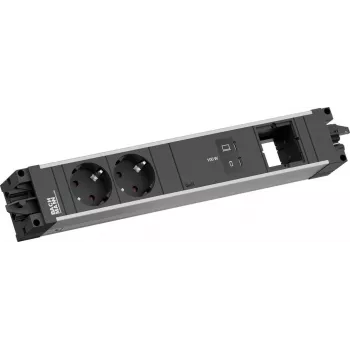 Bachmann STEP ALU 2x Schuko 1x USB-C 100W 1x Custom Module Μονάδα διανομής ρεύματος