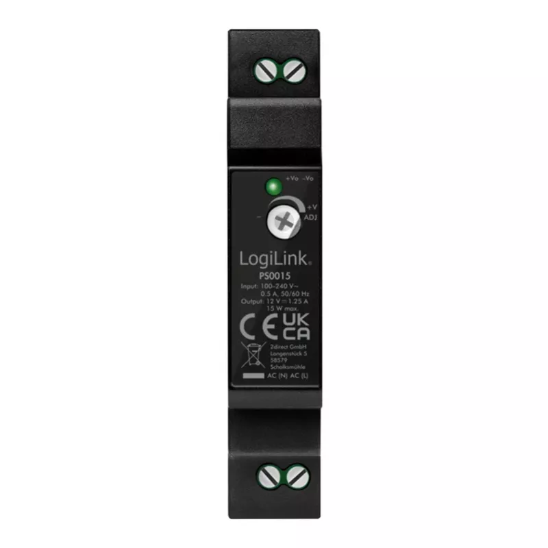 LOGILINK Τροφοδοτικό ράγας DIN 15 W / 12 V