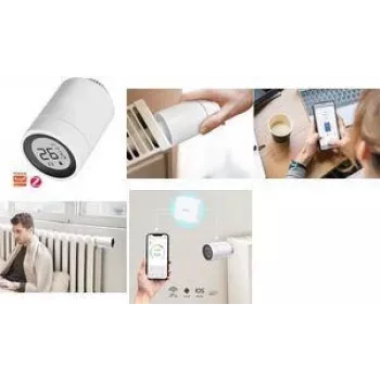 LogiLink Zigbee Smart Thermostat θερμοστατική βαλβίδα σώματος με οθόνη LCD, συμβατό με Tuya, λευκό