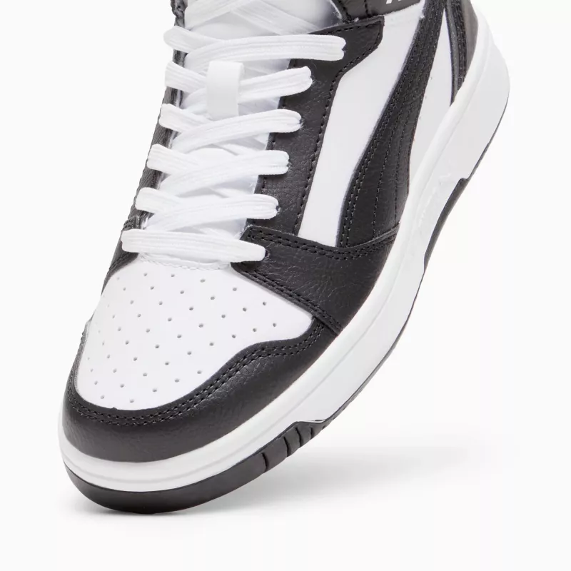 Puma Rebound V6 Mid παιδικά sneaker λευκό μαύρο 393831 01 μέγεθος 38
