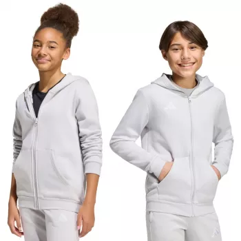adidas Entrada 26 Παιδικό Φούτερ με Κουκούλα και Πλήρες Φερμουάρ Ανοιχτό Γκρι KH1779 164cm