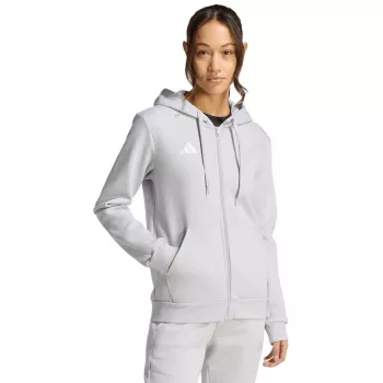 adidas Γυναικείο Entrada 26 Φούτερ με Κουκούλα και Πλήρες Φερμουάρ Γκρι S