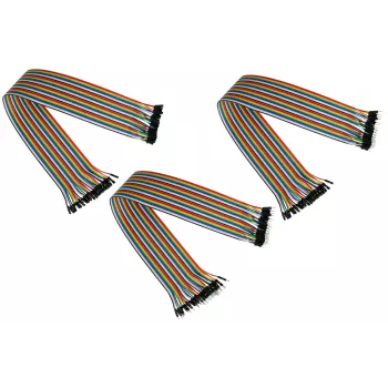 Kabelmeister σετ 40-Pin Jumper Wire, 3 ταινίες (αρσενικό-αρσενικό, θηλυκό-θηλυκό, αρσενικό-θηλυκό), 20 cm, 24 AWG, χρώματα ουράνιου τόξου, για Arduino, Raspberry Pi, Breadboard