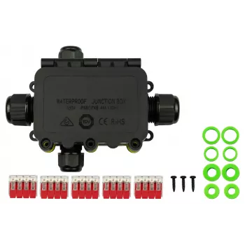 KABELMEISTER 4-πλή θηλυκή υποδοχή σύνδεσης καλωδίων IP68 χωρίς εργαλεία, μαύρο