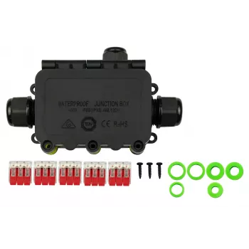KABELMEISTER 3-πλή θηλυκή υποδοχή σύνδεσης καλωδίων IP68 χωρίς εργαλεία, μαύρο