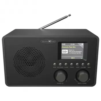 Reflexion HRA1824DAB+ DAB+ & FM ραδιόφωνο-ξυπνητήρι με Bluetooth, διπλό ξυπνητήρι, ξύλινο κουτί - μαύρο