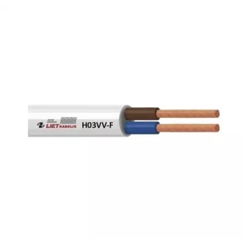 καλώδιο H03VV-F 3x0,75 λευκό 50m