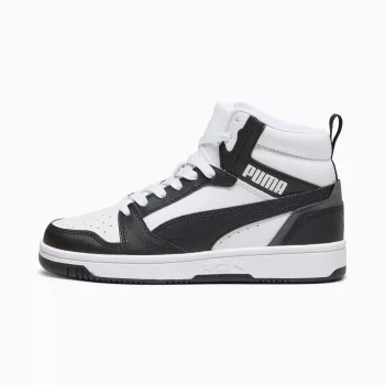 Puma Rebound V6 Mid παιδικό sneaker λευκό μαύρο 393831 01 μέγεθος 38.5