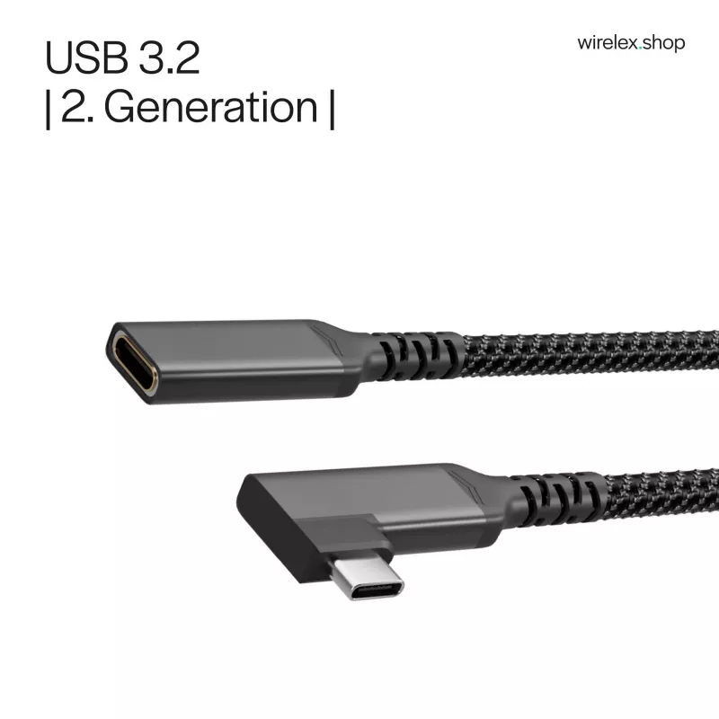 ShiverPeaks Καλώδιο Επέκτασης USB-C USB-C/C 3.2 PD 90° - Καλώδιο - Ψηφιακό/Δεδομένων