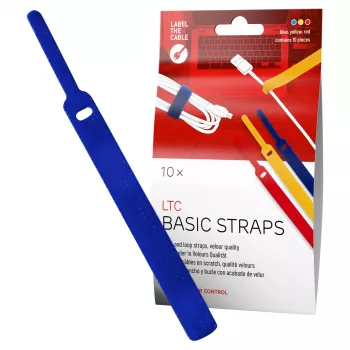 LABEL THE CABLE LTC BASIC STRAPS ιμάντες καλωδίων Velcro, 17 cm, συσκευασία 10 τεμ., πολύχρωμοι (μπλε, κίτρινο, κόκκινο)