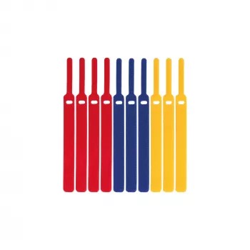 LABEL THE CABLE LTC BASIC STRAPS ιμάντες καλωδίων Velcro, 17 cm, συσκευασία 10 τεμ., πολύχρωμοι (μπλε, κίτρινο, κόκκινο)
