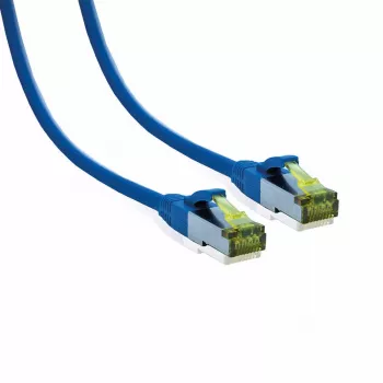 IT-BUDGET Full Copper Premium Patchkabel Cat.6A με Cat.7 καλώδιο 600 MHz χωρίς αλογόνα PoE+ 10Gbps μπλε 3m