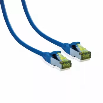 IT-BUDGET Full Copper Premium Patchkabel Cat.6A με Cat.7 καλώδιο 600 MHz χωρίς αλογόνα PoE+ 10Gbps μπλε 3m