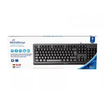 MediaRange MROS109-GR Ενσύρματο πληκτρολόγιο USB, QWERTY ελληνικό layout, μαύρο, 105 πλήκτρα, μεμβράνη, καλώδιο 1,5 m