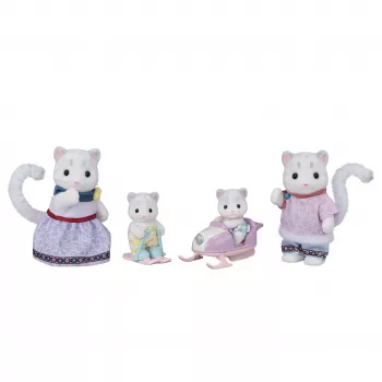EPOCH Sylvanian Families σετ φιγούρων οικογένειας λεοπάρδαλης του χιονιού - 4 συλλεκτικές φιγούρες flock