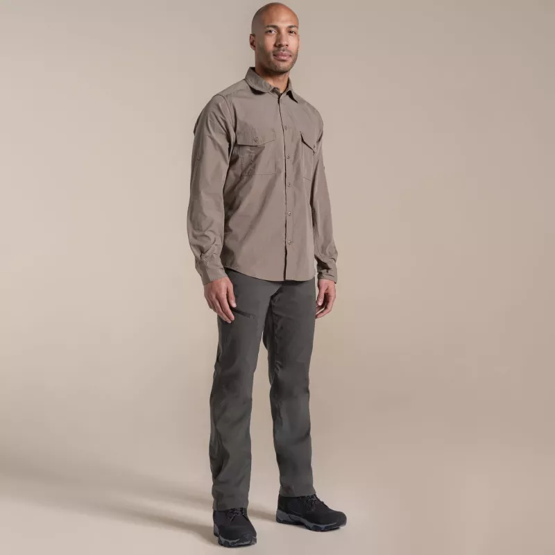 Craghoppers Kiwi II Ανδρικό πουκάμισο με μακρύ μανίκι Pebble XL