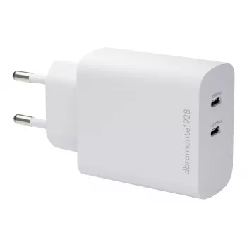 dbramante1928 re-charge 45W διπλός φορτιστής τοίχου USB-C PD - Λευκό (EU)