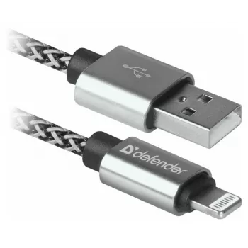 Defender Καλώδιο USB-A σε Lightning 1,0m 2,1A Λευκό