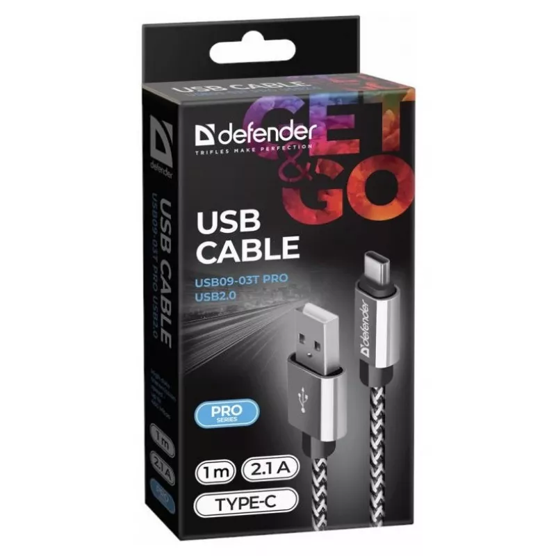 Defender Καλώδιο USB-A σε Lightning 1,0m 2,1A Λευκό