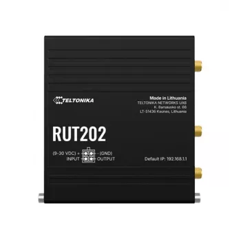 Teltonika Networks RUT202 4G LTE Wi-Fi router, Dual-SIM, 2x Ethernet, τοποθέτηση σε ράγα DIN/τοίχο, αλουμίνιο