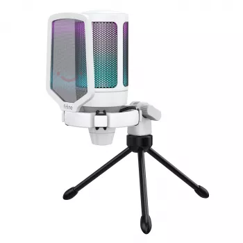 FIFINE A6V AMPLIGAME RGB στούντιο πυκνωτικό USB μικρόφωνο, καρδιοειδές, λευκό