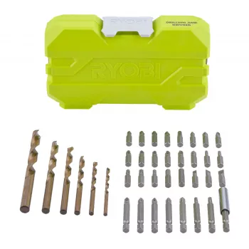 Ryobi RAK38SDD σετ 38 τεμ. τρυπανιών και κατσαβιδιών με 24 x 25mm μύτες κατσαβιδιού, μύτες τρυπανιών HSS και τοίχου, υποδοχές καρυδακιών, μαγνητική υποδοχή και βαλίτσα