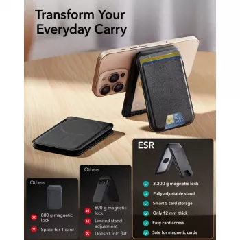 ESR Classic RFID μαγνητικό πορτοφόλι με βάση MagSafe μαύρο